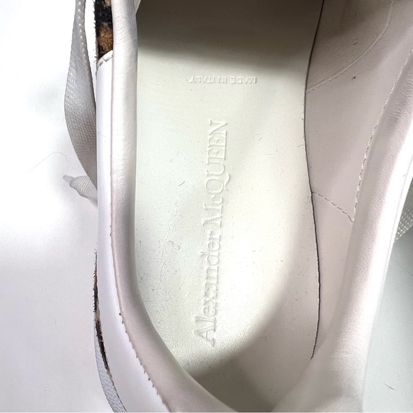 Alexander McQueen Leopard Suede Sneakers Size 38 - Picture 9 of 12